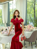 Dadizhimu Shoulder Evening Dress Dress High-End Light Luxury Niche Host Annual Meeting Dress Art Exam Senior Sense Fishtail Dress