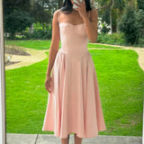 Dadizhimu Dress Hottie Girl Sexy V Tie Sling Mid-Long Dress To The Waist Show Skinny Back Dress Dress Woman