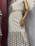 Dadizhimu Sexy Hollow Water-Soluble Flower Body Sleeveless Fork Short-Sleeved Dress Long Dress New Spring And Summer