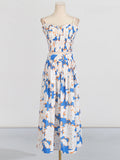 Dadizhimu Holiday Style Set 2025 Summer New Printed Corset + High Waist Pressure Skirt Half-Body Dress Two-Case