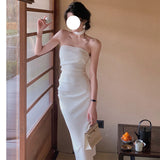 Dadizhimu Sleeveless Sexy Dress Woman's New Niche Design Hepburn Style Dress Party Party Banquet Dress Dress