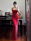 Dadizhimu Gold Famous Babes Sexy Female Explosion Slings Body Drill Micro-Perspective Birthday Dress