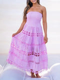 Dadizhimu Temperament Casual Dress Spring 2025 New Fashion High-End Embroidery Hollow Bra Dress Female Trend