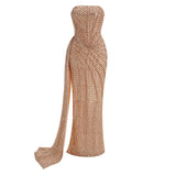 Dadizhimu Women's Party Club Dress Dress A Word Wrapped In Bra Fish Bone Side Open Dress Woman