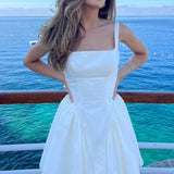 Dadizhimu Women's New French Sling Skirt Design With A Bow Bow-Out Dress Pure-Suring Short Skirt