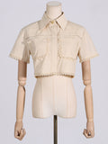 Dadizhimu Sense Two-Piece Set Of 2025 Spring New Collar Shirt High-Rise Embroidered Lace Skirt Suit Woman