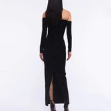 Dadizhimu Sexy Bosom Long Dress Body-Dexing Fashion Decoration Flower Opening Dress Dress Woman