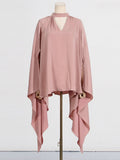 Dadizhimu Temperament Solid Color High-End Feel Set 2025 New Mantle Design Blouse + High-Waisted Micro-Slape Trousers