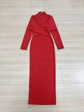 Dadizhimu Boutique Long-Sleeved Banded Dress Party Party Christmas Evening Dress