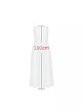 Dadizhimu New Women's Sexy Bodysuit Slings Mid-Length Skirt Fashion High-End White Dress Summer Pure Lust