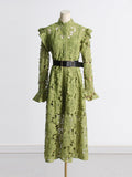 Dadizhimu Retro Style Dress 2025 New Fashion Temperament Niche Design Hollow Lace Dress Long Lady