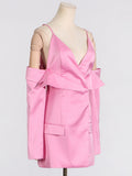Dadizhimu Wind Slings Open Shoulder Blazer 2025 Summer New High-End Feeling Waist Thin Suit Women's Style