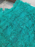 Dadizhimu French High-End Sweet Temperament Tea Break Dress With Thin Waist Thin Lace Wood Ear Dress Green