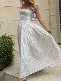 Dadizhimu Women's Sexy Body White Broken Flowers Pure Lusty Breeze In The Long Dress Babes Hanging Dress Summer Female High Sense
