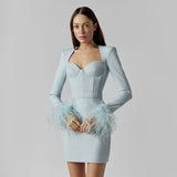 Dadizhimu New Fashion Tight Feather Tight Feather Tightening Dress High-End Women's Dress