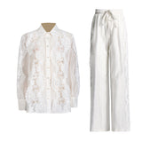 Dadizhimu Court Style Two Sets Of 2025 Summer New Fashion Lace Embroidery Design Fashion Casual Suit Woman