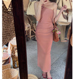 Dadizhimu Temperament Minimalist Flowers Hanging Dress Women's New Design Sense Slimmed Bean Skirt Bag Long Skirt