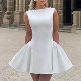Dadizhimu Minimalist Style 2025 New Fold Design Sleeveless Waist Solid Color High-Sensing Sexy Dress Woman
