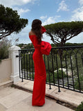 Dadizhimu Autumn And Winter Women Fashion Sexy Collar Long Sleeve Flower Sleeve Open Dress Bandage Dress