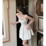 Dadizhimu Black Sling Bow Dress Female Summer French Design Small Small Long Dress