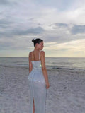 Dadizhimu Evening Dress Flashing Body Tective Dress High-End Light Luxury Small Sentient Day Sexy Long Dress