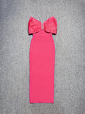 Dadizhimu Hanging Neck Thin Dress Dress Water Drilled Shoulder Elegant Temperament Banded Evening Dress Dress