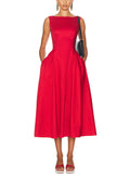 Dadizhimu Yuanfeng Waist Thin Sleeveless Dress 2025 Summer New Body-Climb Large Dress With Long Dress Dress Woman