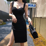 Dadizhimu Sexy Slanted Forked Back-To-Shoulder Dress Dress Slimming Annual Meeting Party Dress New