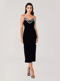 Dadizhimu Female Fashionable Elegant Temperament Thin Banded Skirt Stender Stender Heavy Industry Elegant Dress