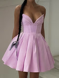 Dadizhimu Girls Wearing Women's Sexy Breast-Wearing French Dress Body-Exected Fish Bone Small Skirt Ponbo Dress Small Dress