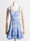 Dadizhimu 2025 New Heavy Industry Embroidery Sexy Sling Skirt Splicing Lotus Leaves Side To The Waist Thin Dress Woman
