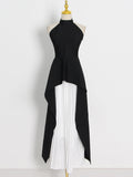 Dadizhimu 2025 Temperament Commute Sleeveless Irregular Top + Folded Skirt Two-Piece Suit Female Tide