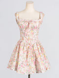 Dadizhimu Tea Break Skirt 2025 Spring New Word-In-Word Print Mini-Dressed Back To Thin Dress Woman Trend