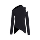 Dadizhimu Top Dress 2025 Summer New Sleeve Design Sleeves Hollow Open Shoulder Solid Color Knitwear