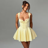Dadizhimu Women's New Lace Splicing Babes Sling Skirt Body-Dexed Dress Girl Ballet Ponpon Small Dress