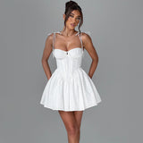 Dadizhimu Women's Dress Dress Girl Hot Girl Fish Bone Sling Skirt Sexy Short Skirt Summer Fine Princess Dress
