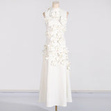 Dadizhimu Three-Dimensional Flower A-Shaped Dress 2025 Spring And Summer New Splicing Collar High-End Thin Dress Woman