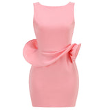Dadizhimu Three-Dimensional Flower Party Dress Short Dress Women's Sexy Pink Bare Sleeveless Dress