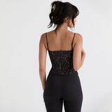 Dadizhimu Women's Fashion Hot New Lace Hot Girl Sling Vest Female Net Red Same Fish Bone Top Woman