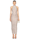 Dadizhimu Hot Diamond Sling Dress High-End Light Luxury Evening Dress Party Show Back Dress