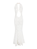 Dadizhimu Lace Umbilus Clairvoyant Fishtail Babes Hanging Neck Sleeveless Dress Dress Dress Dress Women Summer High Sense