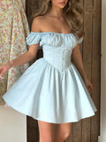 Dadizhimu Sweet And Spicy Women's Dress Dress Fish Bone Repair Hottie Small Dress Soaked Sleeve Square Dress Dress Women's Dress