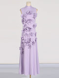 Dadizhimu Three-Dimensional Flower A-Shaped Dress 2025 Spring And Summer New Splicing Collar High-End Thin Dress Woman