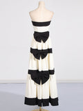 Dadizhimu Temperament Elegant Style Dress Women's Dress Spring 2025 New Chest-Striped Bow Decorated Dress Dress Women