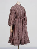 Dadizhimu And Leisure Style Dress 2025 New Heavy Industry Embroidery Single Buckle Lace Dress Woman
