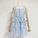 Dadizhimu Sexy Sweet Dress 2025 New Sling Embroidery Design High-Rise Solid Color Dress Woman