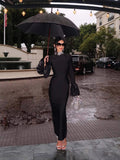 Dadizhimu Heavy Industry Drill Long Sleeve Heavy Industry Bandage Dress Autumn Winter Banquet Party Party Dress