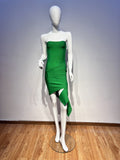 Dadizhimu Skirt Green Breast Dress Women's Dinner Dress Sexy Hot Girl Pure Tight Ass Dress Famous