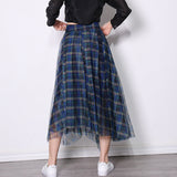 Dadizhimu Version Of Temperament High-Waisted Grid Half-Dress Girl 2025 Spring New Ins Commute Medium And Thin A Word