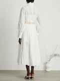 Dadizhimu Show High-End Long Dress 2025 Show Heavy Industry Embroidery Design Lantern Sleeves To The Skinny Dress Woman